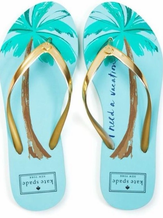 kate spade Shoes - Kate Spade I Need A Vacation Print Flip Flop Sandals, Size 10